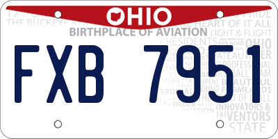 OH license plate FXB7951