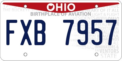 OH license plate FXB7957