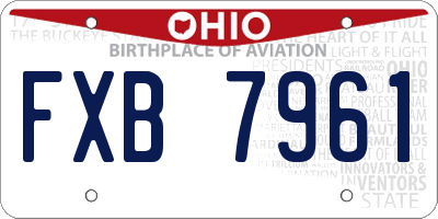 OH license plate FXB7961