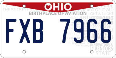OH license plate FXB7966