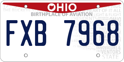 OH license plate FXB7968