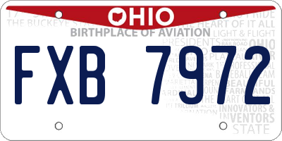 OH license plate FXB7972