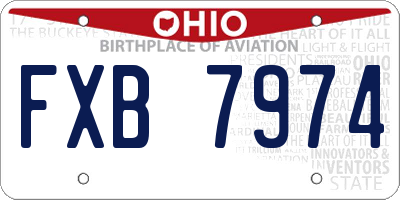 OH license plate FXB7974