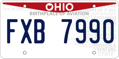 OH license plate FXB7990