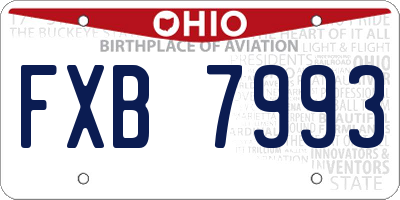 OH license plate FXB7993