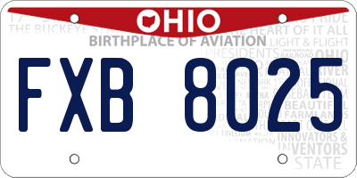 OH license plate FXB8025