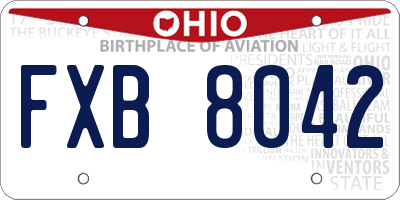 OH license plate FXB8042