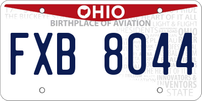 OH license plate FXB8044