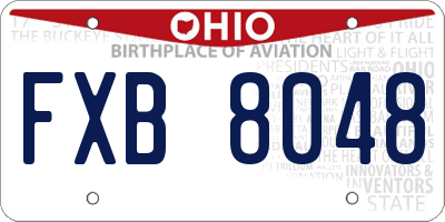 OH license plate FXB8048