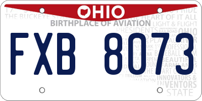 OH license plate FXB8073