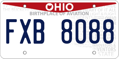 OH license plate FXB8088