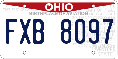 OH license plate FXB8097