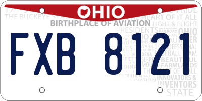 OH license plate FXB8121