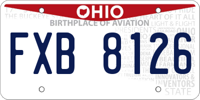 OH license plate FXB8126