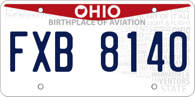 OH license plate FXB8140