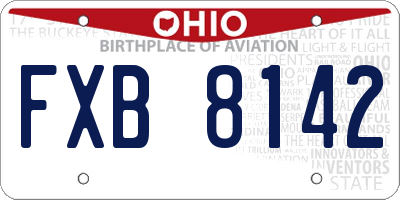 OH license plate FXB8142