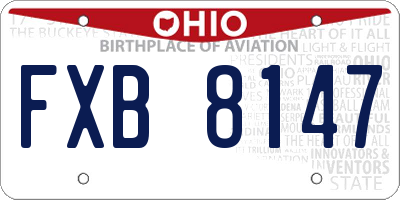OH license plate FXB8147