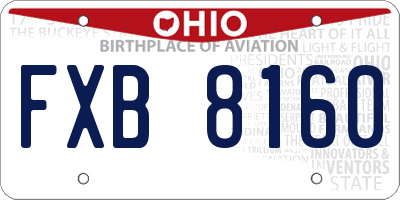 OH license plate FXB8160