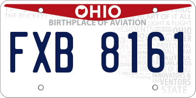 OH license plate FXB8161