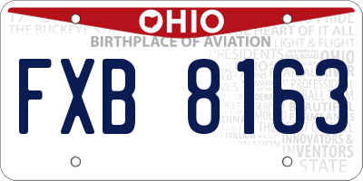 OH license plate FXB8163