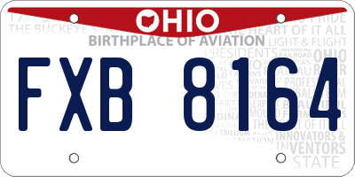 OH license plate FXB8164