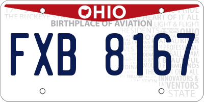 OH license plate FXB8167