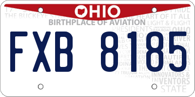 OH license plate FXB8185