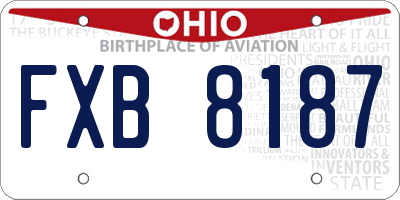 OH license plate FXB8187