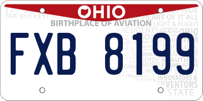 OH license plate FXB8199