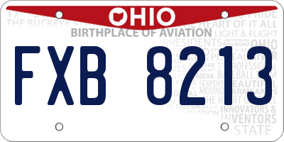 OH license plate FXB8213