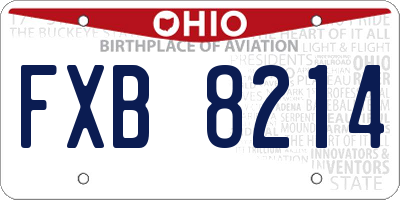 OH license plate FXB8214