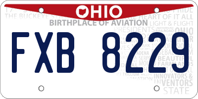 OH license plate FXB8229
