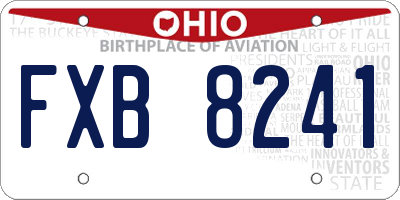 OH license plate FXB8241