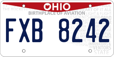OH license plate FXB8242