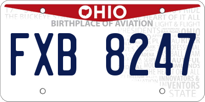 OH license plate FXB8247