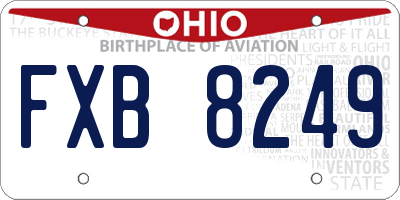 OH license plate FXB8249