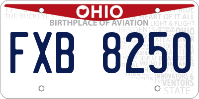 OH license plate FXB8250