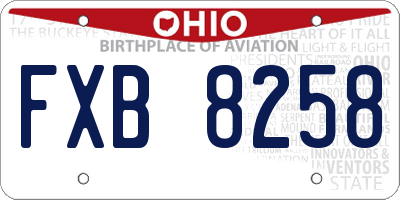 OH license plate FXB8258