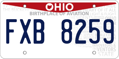 OH license plate FXB8259