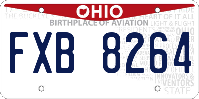 OH license plate FXB8264