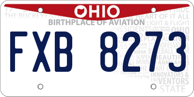 OH license plate FXB8273