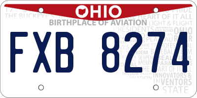OH license plate FXB8274
