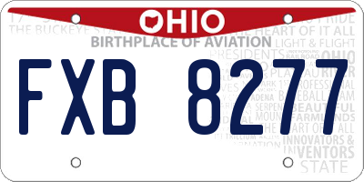 OH license plate FXB8277