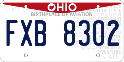 OH license plate FXB8302