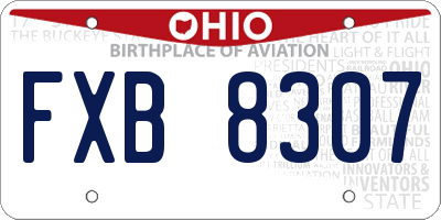 OH license plate FXB8307