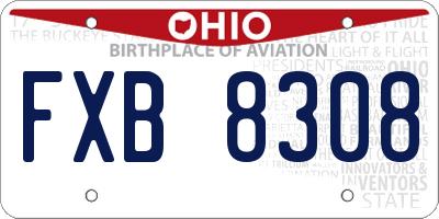 OH license plate FXB8308