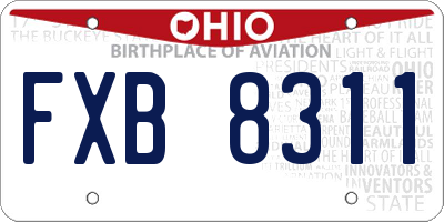OH license plate FXB8311