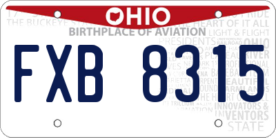 OH license plate FXB8315