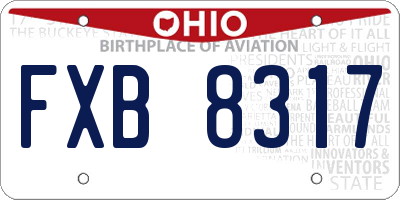 OH license plate FXB8317