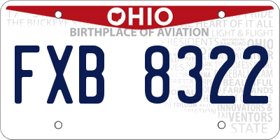 OH license plate FXB8322